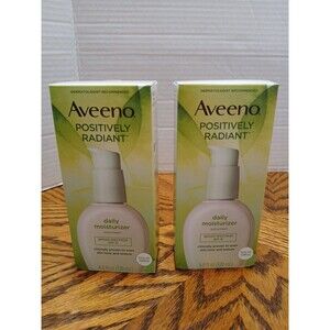 2x Aveeno Positively Radiant Daily Moisturizer SPF W 15 Soy 4oz Discontinued